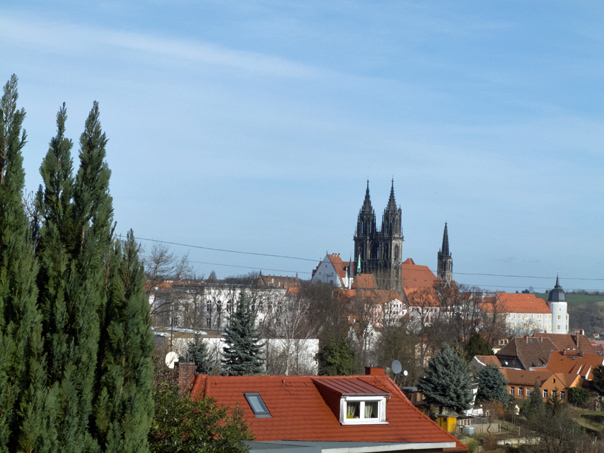 Blick von der Schreberstraße zum Meißner Burgensemble