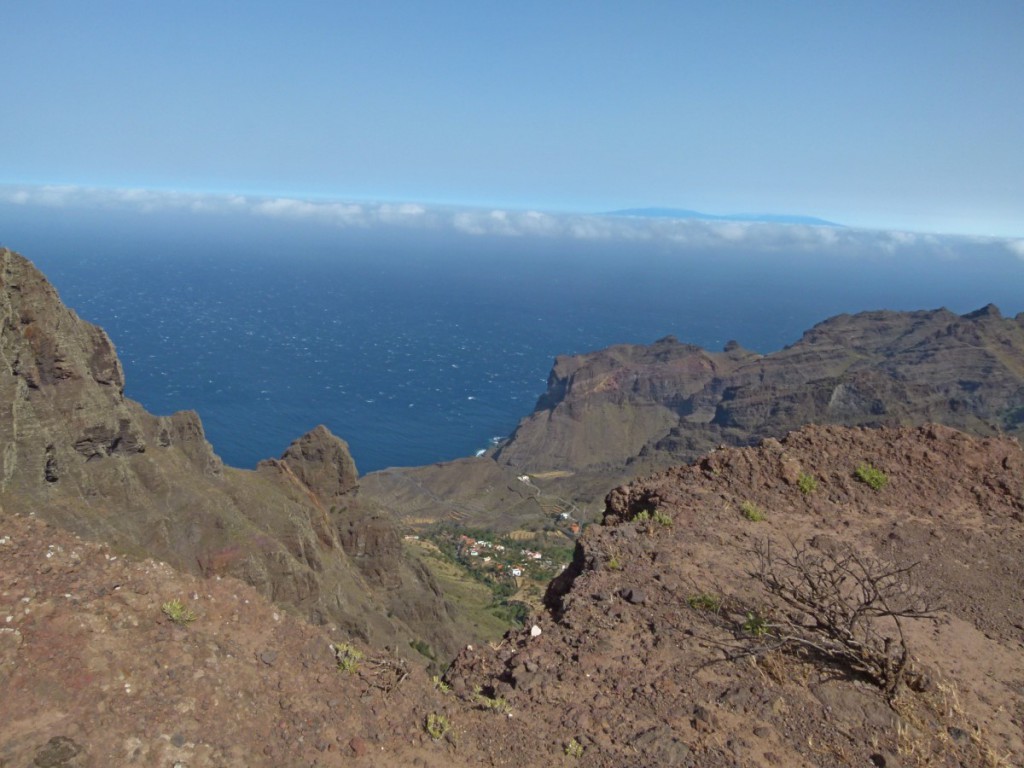 Blick vom Mirador El Santo in Arure - im Hintergrund die Insel La Palma