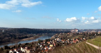 Blick von der Juchhöh im Spaargebirge nach Meißen